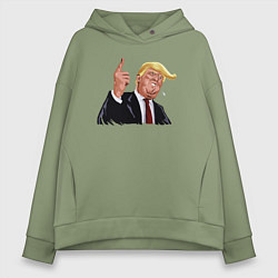 Толстовка оверсайз женская Речь Трампа, цвет: авокадо