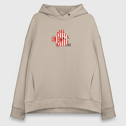 Толстовка оверсайз женская Удивительная рыба, цвет: миндальный