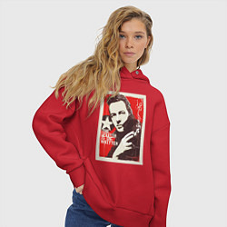 Толстовка оверсайз женская Joe Strummer of the Clash, цвет: красный — фото 2