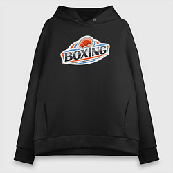 Толстовка оверсайз женская Boxing team, цвет: черный