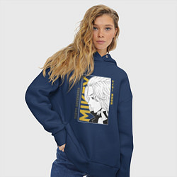 Толстовка оверсайз женская Токийские мстители Мандзиро Сано, цвет: тёмно-синий — фото 2