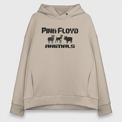 Толстовка оверсайз женская Pink Floyd animals, цвет: миндальный