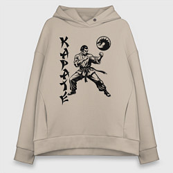 Толстовка оверсайз женская Karate fighter, цвет: миндальный