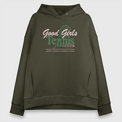 Толстовка оверсайз женская Good girls tennis club, цвет: хаки