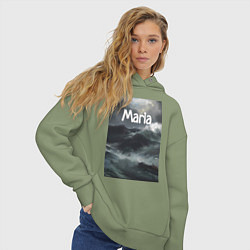 Толстовка оверсайз женская Maria штормовые волны, цвет: авокадо — фото 2