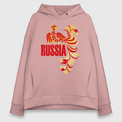 Толстовка оверсайз женская Russia, цвет: пыльно-розовый