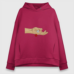 Толстовка оверсайз женская Игра в кости, цвет: маджента