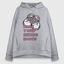 Толстовка оверсайз женская Pink boots, цвет: меланж