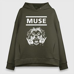 Толстовка оверсайз женская Muse rock dog, цвет: хаки