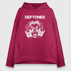 Толстовка оверсайз женская Deftones rock dog, цвет: маджента