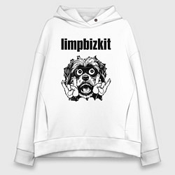 Толстовка оверсайз женская Limp Bizkit - rock dog, цвет: белый
