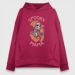 Толстовка оверсайз женская Spooky mama, цвет: маджента