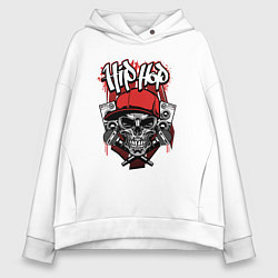 Толстовка оверсайз женская Hip-hop killer, цвет: белый