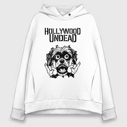 Толстовка оверсайз женская Hollywood Undead - rock dog, цвет: белый