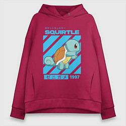 Толстовка оверсайз женская Покемоны Сквиртл Squirtle, цвет: маджента