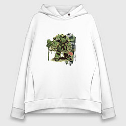 Толстовка оверсайз женская Каратель в силовой броне, цвет: белый