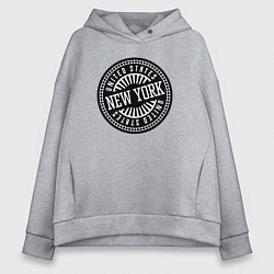 Толстовка оверсайз женская United States - New York, цвет: меланж
