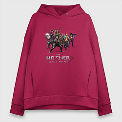 Толстовка оверсайз женская The Witcher 3 team, цвет: маджента