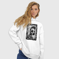 Толстовка оверсайз женская Gasmask punk society, цвет: белый — фото 2