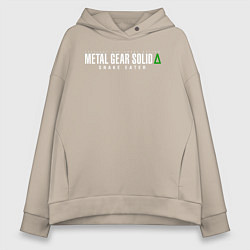 Толстовка оверсайз женская Metal gear solid 3 Snake eater logo, цвет: миндальный