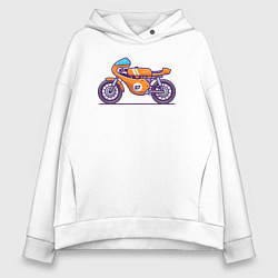 Толстовка оверсайз женская Байк, цвет: белый