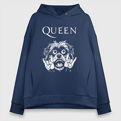 Женское худи оверсайз Queen rock dog