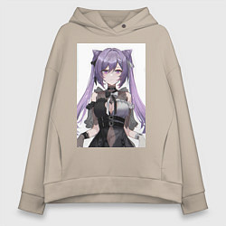 Толстовка оверсайз женская Genshin Impact Кэцин, цвет: миндальный