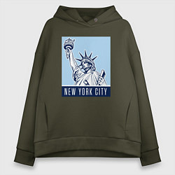 Толстовка оверсайз женская New York style, цвет: хаки