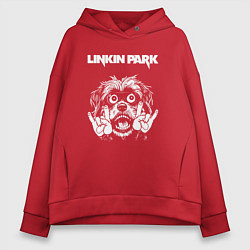 Толстовка оверсайз женская Linkin Park rock dog, цвет: красный