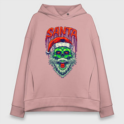 Толстовка оверсайз женская Dead zombie Santa, цвет: пыльно-розовый