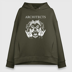 Толстовка оверсайз женская Architects rock dog, цвет: хаки