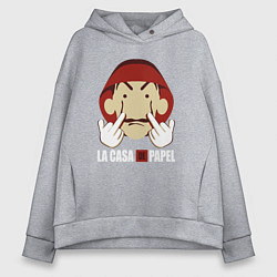 Толстовка оверсайз женская Fuck you bella ciao, цвет: меланж