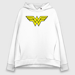 Толстовка оверсайз женская Wonder woman logo, цвет: белый