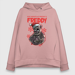 Толстовка оверсайз женская Five Nights at Freddys - Freddy, цвет: пыльно-розовый