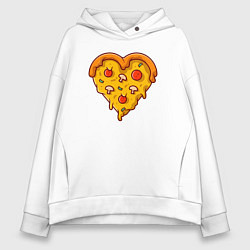 Толстовка оверсайз женская Сердечная пицца, цвет: белый