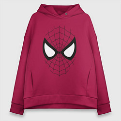 Толстовка оверсайз женская Человек паук под маской, цвет: маджента
