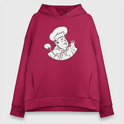 Толстовка оверсайз женская Cool chef, цвет: маджента