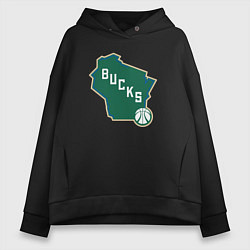 Женское худи оверсайз Bucks team