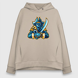 Толстовка оверсайз женская Пират с саблей, цвет: миндальный