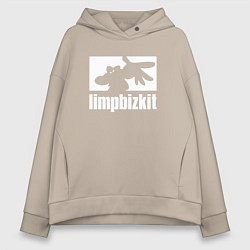 Толстовка оверсайз женская Limp Bizkit - logo, цвет: миндальный