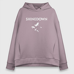 Толстовка оверсайз женская Shinedown - logo, цвет: сиреневый