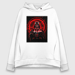 Толстовка оверсайз женская Звезда смерти Дарт Вейдер, цвет: белый