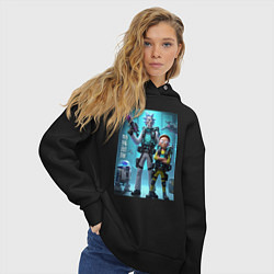 Толстовка оверсайз женская Rick and Morty - cyber special forces, цвет: черный — фото 2