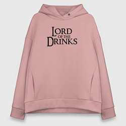 Толстовка оверсайз женская Lord of the drinks logo, цвет: пыльно-розовый