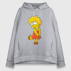 Толстовка оверсайз женская Lisa Simpson, цвет: меланж