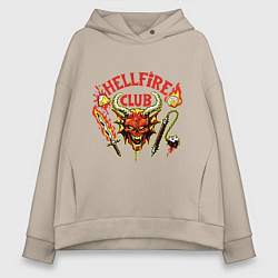 Толстовка оверсайз женская Клуб адского пламени, цвет: миндальный