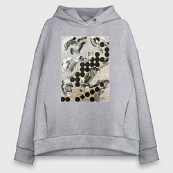 Толстовка оверсайз женская Графическая абстракция, цвет: меланж