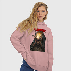 Толстовка оверсайз женская Predator scream, цвет: пыльно-розовый — фото 2
