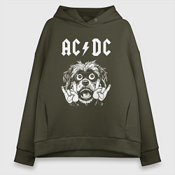 Женское худи оверсайз AC DC rock dog