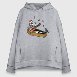 Толстовка оверсайз женская Песни из гроба, цвет: меланж